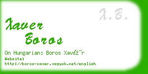 xaver boros business card